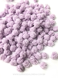 KIT COM 10 POMPONS DE MALHA DE 1,5CM LILÁS SUAVE