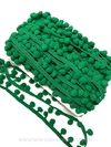 CORDÃO POMPOM 30MM PARA ACABAMENTO VERDE BANDEIRA 3 METROS