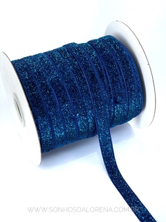 FITA DE LUREX 10MM AZUL ROYAL COM 3 METROS