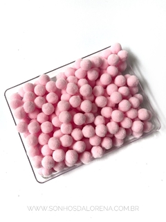 POMPOM DE FIBRA 10MM ROSA BB PACOTE COM 4 GRAMAS APROX. 50 UNIDADES