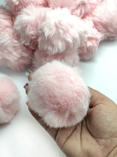 POMPOM DE PELUCIA 7CM ROSA PRINCESA GRANDÃO UNIDADE - comprar online