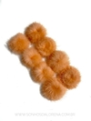 POMPONS ACHATADINHOS DE PELUCIA 4,5CM SALMÃO 2 UNIDADES