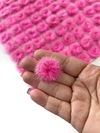 POMPONS ACHATADINHOS DE PELUCIA 2,5CM ROSA NEON 2 UNIDADES