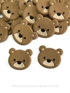 APLIQUE EMBORRACHADO URSO BEGE 3,5CM 02 UNIDADES