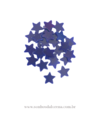 APLIQUE ACRILICO ESTRELA AZUL MARINHO 1CM COM 30 UNIDADES