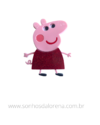 APLIQUE ACRILICO PEPPA PIG CURVADA 7X4CM UNIDADE