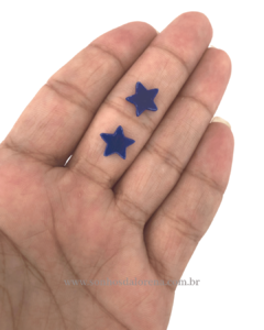 APLIQUE ACRILICO ESTRELA AZUL MARINHO 1CM COM 30 UNIDADES - comprar online