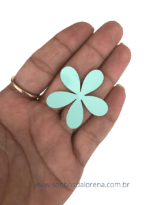 APLIQUE DE FLOR EM LONITA VERNIZ G MENTA 3,5CM COM 05 UNIDADES - comprar online