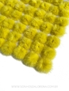 POMPONS ACHATADINHOS DE PELUCIA 4,5CM AMARELO CANARIO 2 UNIDADES