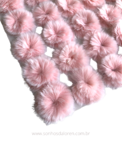 POMPOM ACHATADINHO DE PELUCIA 5,5CM SALMÃO MESCLADO 2UNIDADES