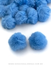 POMPOM DE PELUCIA 7CM AZUL CELESTE GRANDÃO UNIDADE