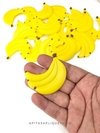 APLIQUE GRANDE EMBORRACHADO BANANAS 5CM COM 2 UNIDADES