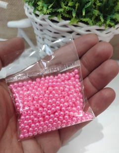 PEROLA EM ABS ROSA MÉDIO DE 4MM COM 15 GRAMAS