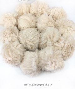 POMPOM DE PELUCIA 7CM OFF WHITE GRANDÃO UNIDADE