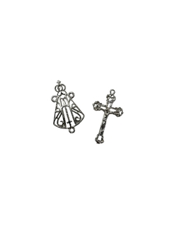 CRUZ METAL PRATA COM ENTREMEIO NOSSA SENHORA