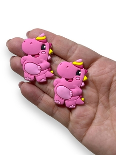 APLIQUE EMBORRACHADO PERSONAGEM BABY TUBE DINO ROSA 3CM (2 UNIDADES) - comprar online