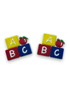 APLIQUE EMBORRACHADO CUBO ABC VERMELHO (2 UNIDADES) - comprar online