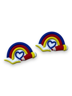 APLIQUE EMBORRACHADO CADERNO ARCO IRIS AZUL 3CM (2 UNIDADES) - comprar online