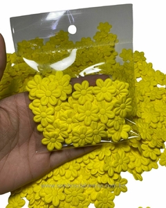 FLOR PRENSADA COM 05 GRAMAS APROXIMADAMENTE 50 UNIDADES AMARELO CANARIO - comprar online