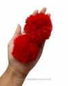 POMPOM DE PELUCIA 5 CM VERMELHO (COM 2 UND)