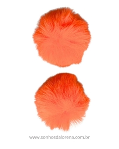 POMPOM DE PELUCIA 5 CM LARANJA NEON (COM 2 UND) - comprar online