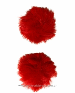 POMPOM DE PELUCIA 5 CM VERMELHO (COM 2 UND) - comprar online