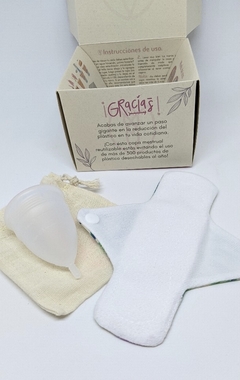 Copa Menstrual certificada con registro invima con protector íntimo de tela -incluye bolsita para guardar