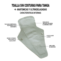 Pack x 3 toallas Intimas medianas ecológicas reutilizables tipo tanga + bolsita/flujo moderado en internet