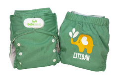 Pañal Ecológico Absorbente Intercambiable Personalizado con el Nombre de tu Bebé / Unitalla de 0 a 30 Meses