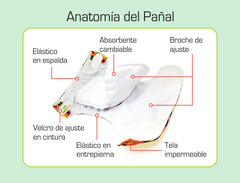 Paquete Mediano Para Niño Pañales Ecológicos Estampados con Absorbentes Cambiables Unitalla - tienda online