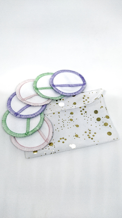 Paquete x 12 pads desmaquillantes reutilizables de tela ecologico (Incluye bolsita para guardar) on internet