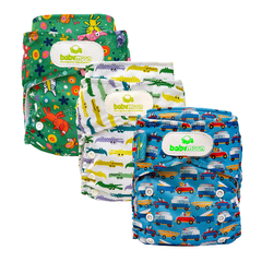 Pack x 3 Pañales Ecológicos Estampados con 3 Absorbentes Intercambiables + 3 refuerzos / unitalla de 0 a 30 meses (copia)