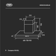 CAMPANA TST NIHUIL 60 cm - tienda online