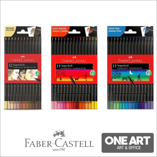 Lápices de color Faber Castell SuperSoft x15 fríos