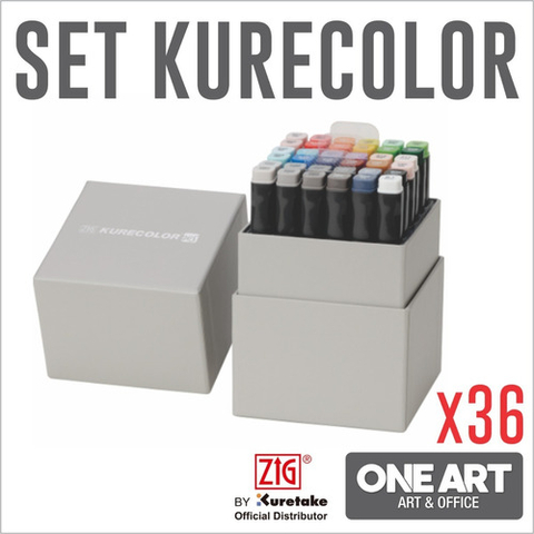 Marcador Kurecolor Kc3000 Doble Punta Recargable Set 36 Colo