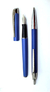 Boligrafo + Pluma Inoxcrom Acero Azul + Grabado Incluido - ONE ART :: ART & OFFICE