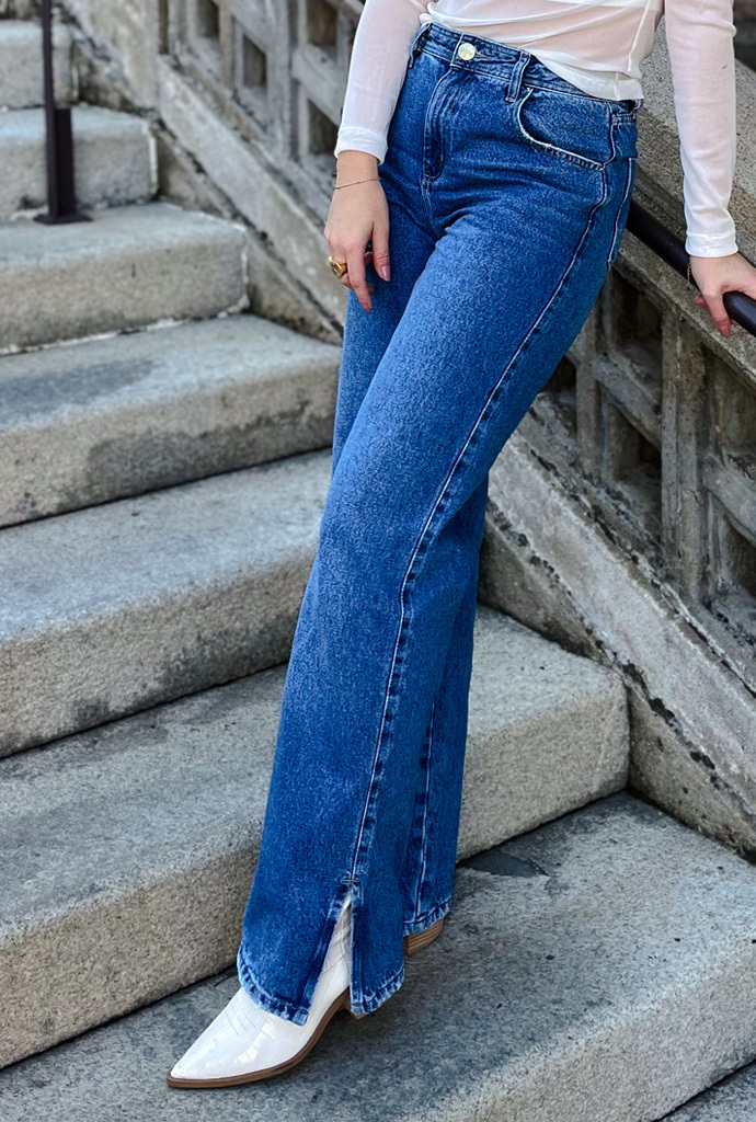 calça jeans feminina fenda lateral