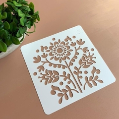 Stencil Bordado Flowers Art. C4404 - 20cm x 20cm