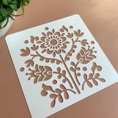 Stencil Bordado Flowers Art. C4404 - 20cm x 20cm - comprar online