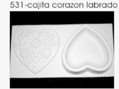 Molde de plástico termoformado “modelo corazon con tapa labrada” cod 531