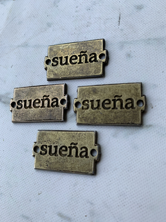 Chapa SUENA rectangular bronce viejo