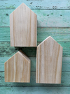 Trio de casitas nórdicas en pino GRUESAS - espesor 4cm