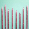 Pack de velas rosa glitter - 12 unidades