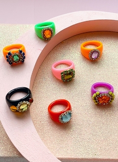 Anillo de colores y strass GINA