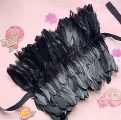 Choker negro de plumas ANASTASIA - comprar online