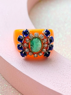 Anillo de colores y strass GINA - tienda online