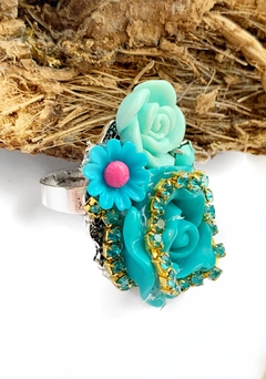 Anillo flor turquesa LILIAN en internet