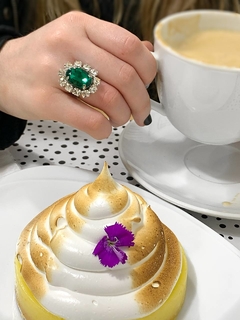 Anillo verde de strass TYRA