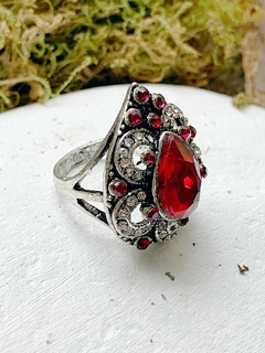 Anillo colorado de strass SCARLET - comprar online