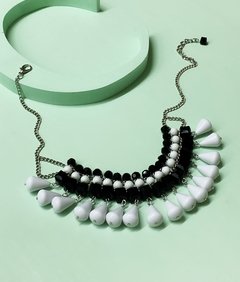 Collar blanco y negro de cristales JANETTE - comprar online